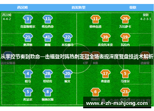 从掌控节奏到致命一击福登对阵热刺亚冠全场表现深度复盘技战术解析